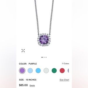 purple necklace sterling silver